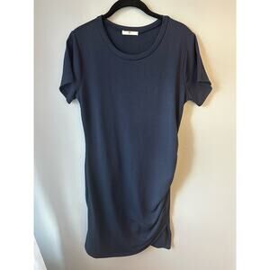 Axis Navy Ruched Short Sleeve Dress
